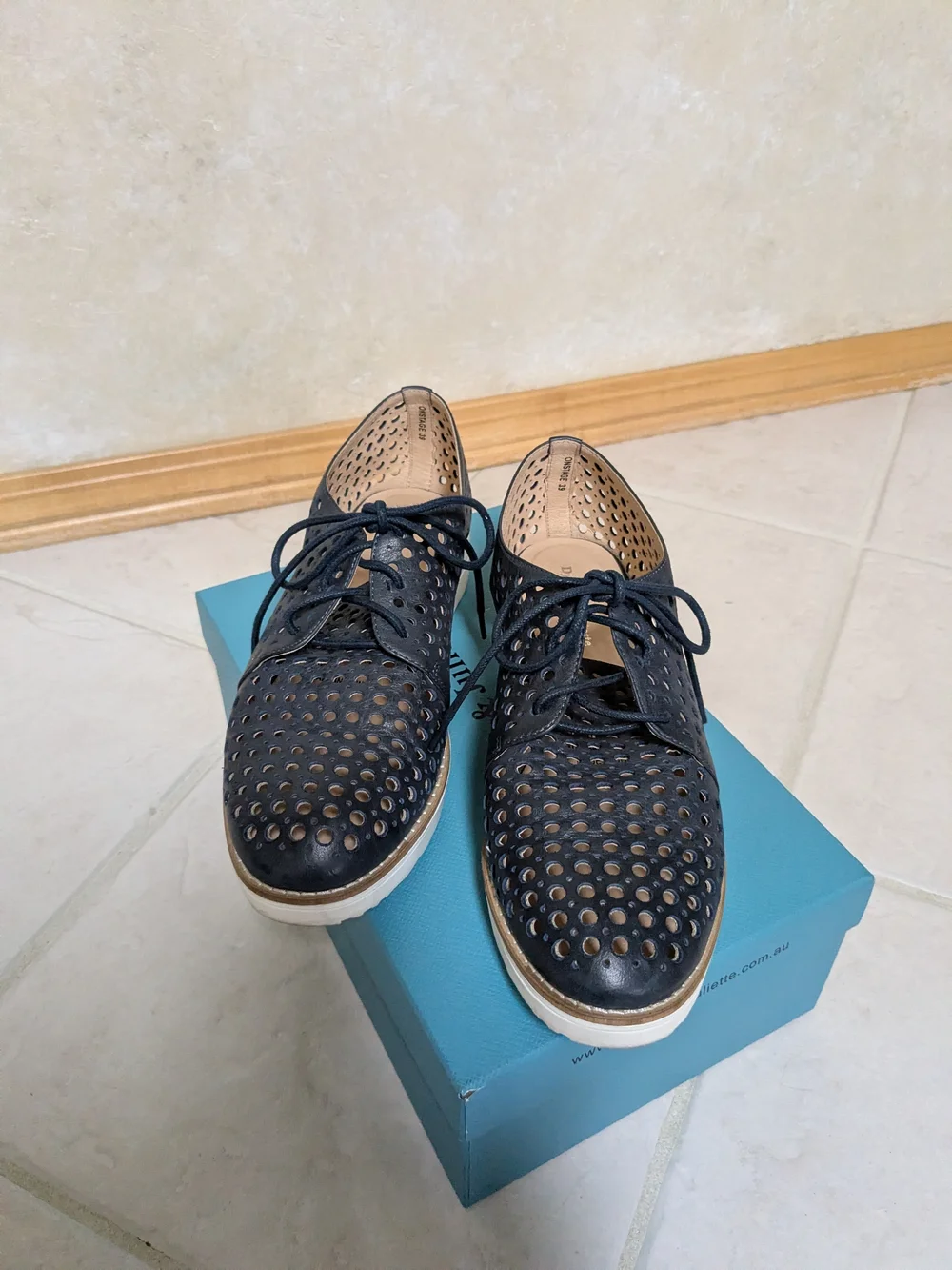 Django & Juliette Perforated Lace-Up Loafers